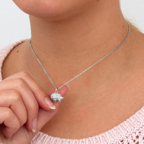 Sterling Silver Hedgehog Charm Necklace