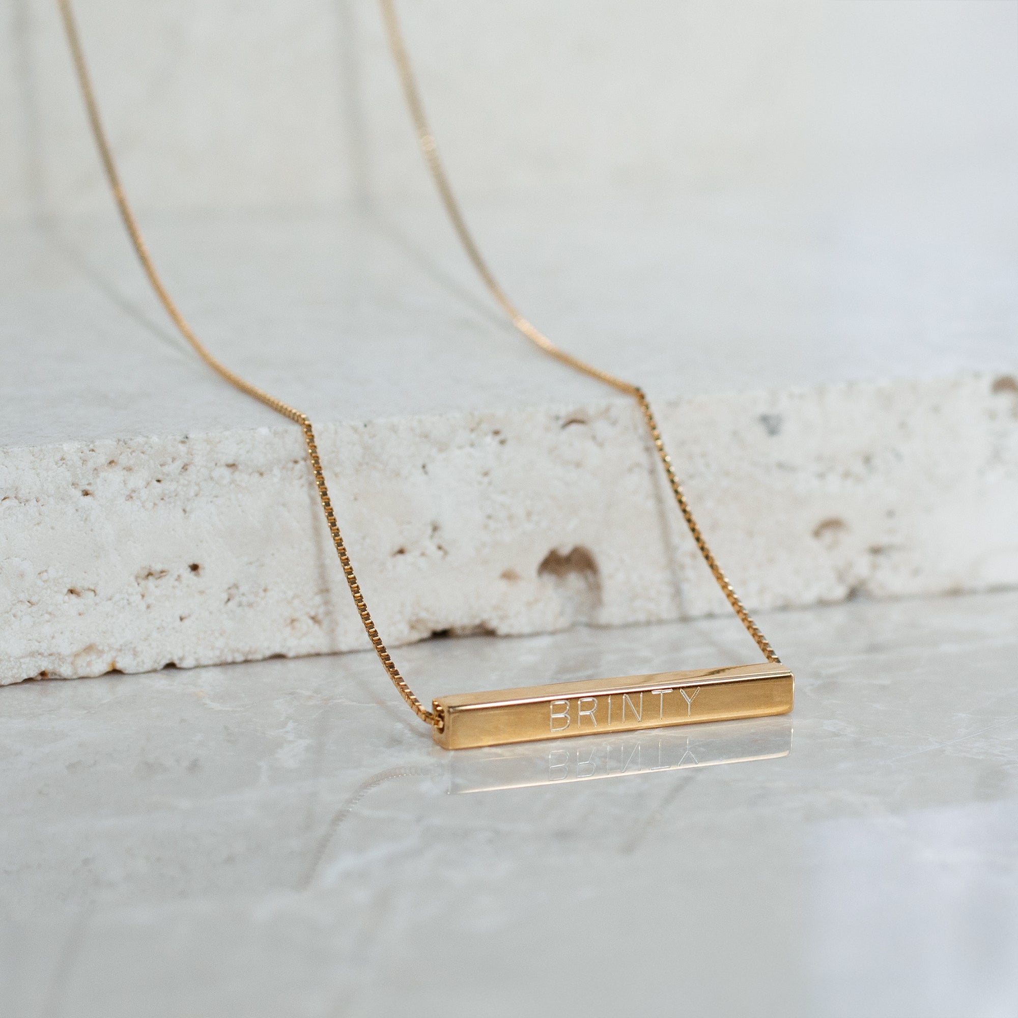 Personalised 18ct Gold Plated or Sterling Silver Slider Necklace