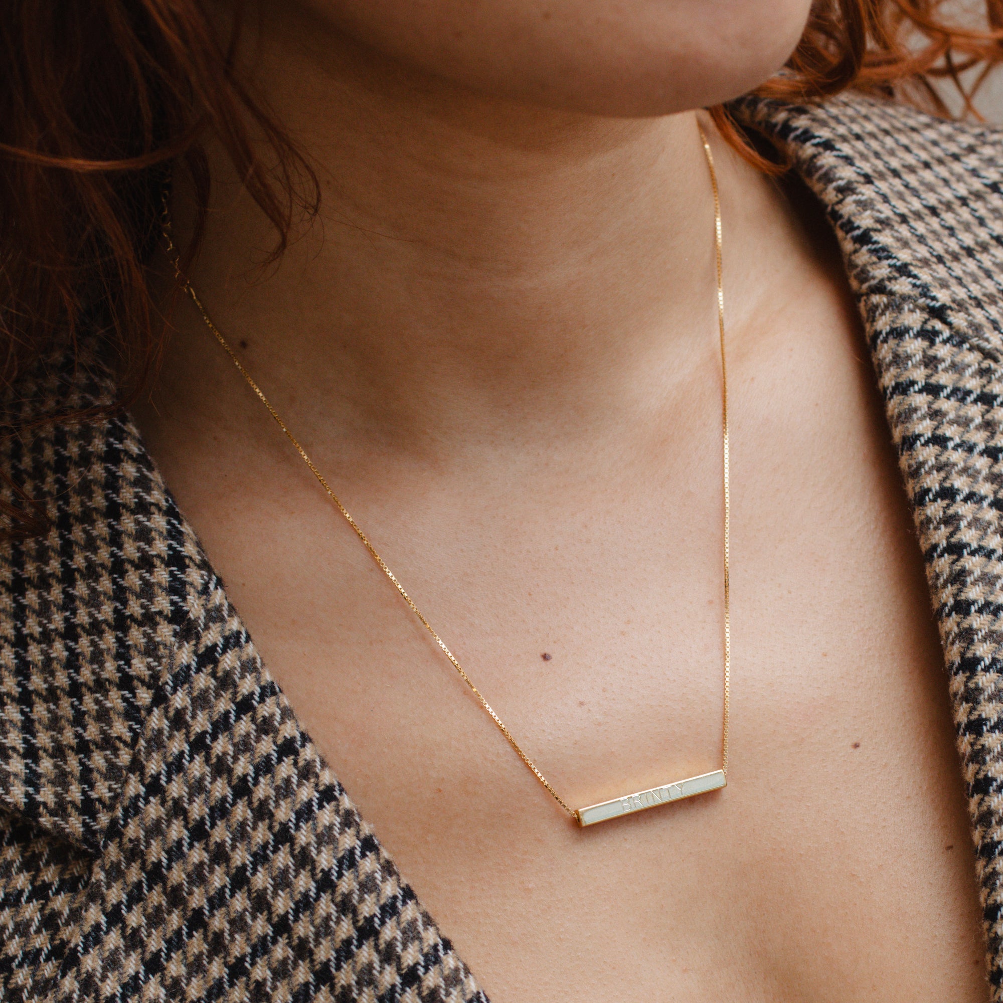 Personalised 18ct Gold Plated or Sterling Silver Slider Necklace