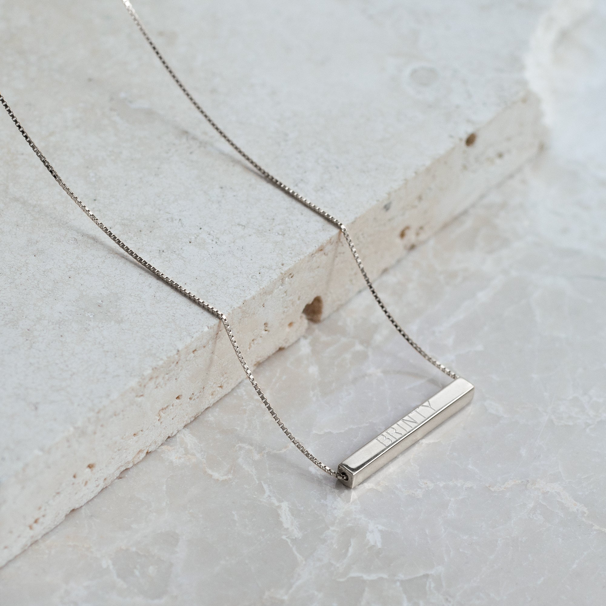 Personalised 18ct Gold Plated or Sterling Silver Slider Necklace