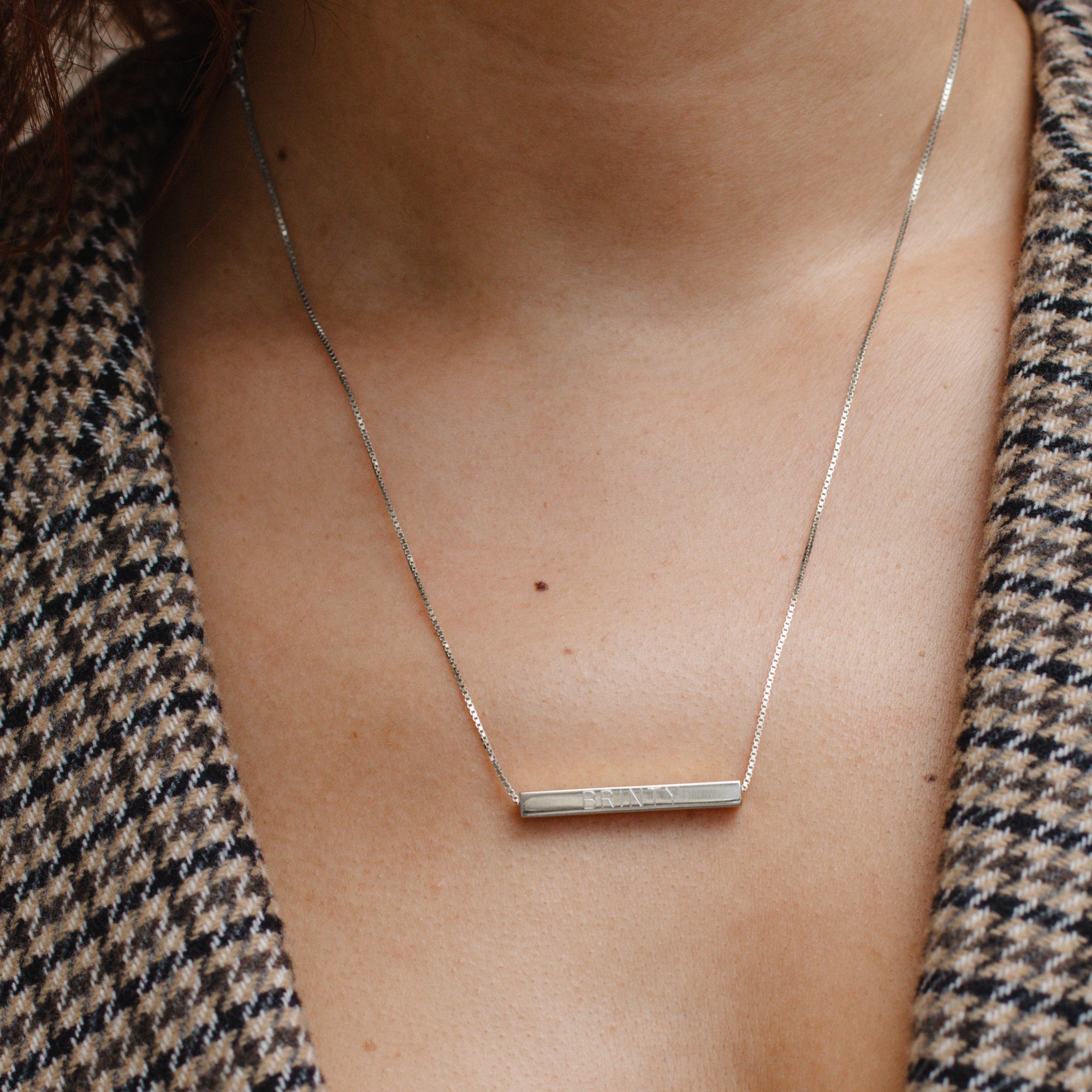 Personalised 18ct Gold Plated or Sterling Silver Slider Necklace