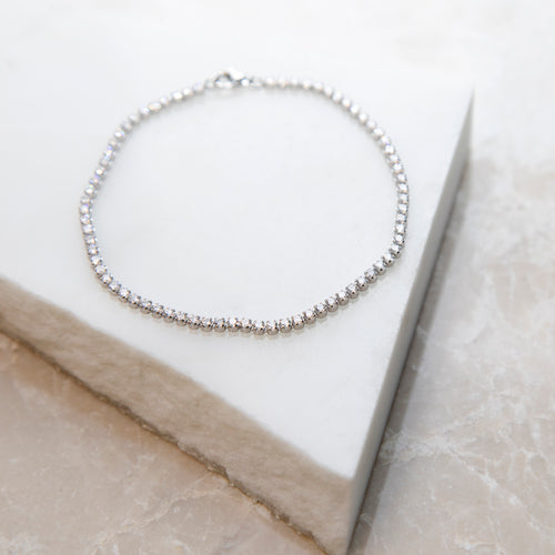 Personalised Sterling Silver or 18ct Yellow Gold CZ Tennis Bracelet