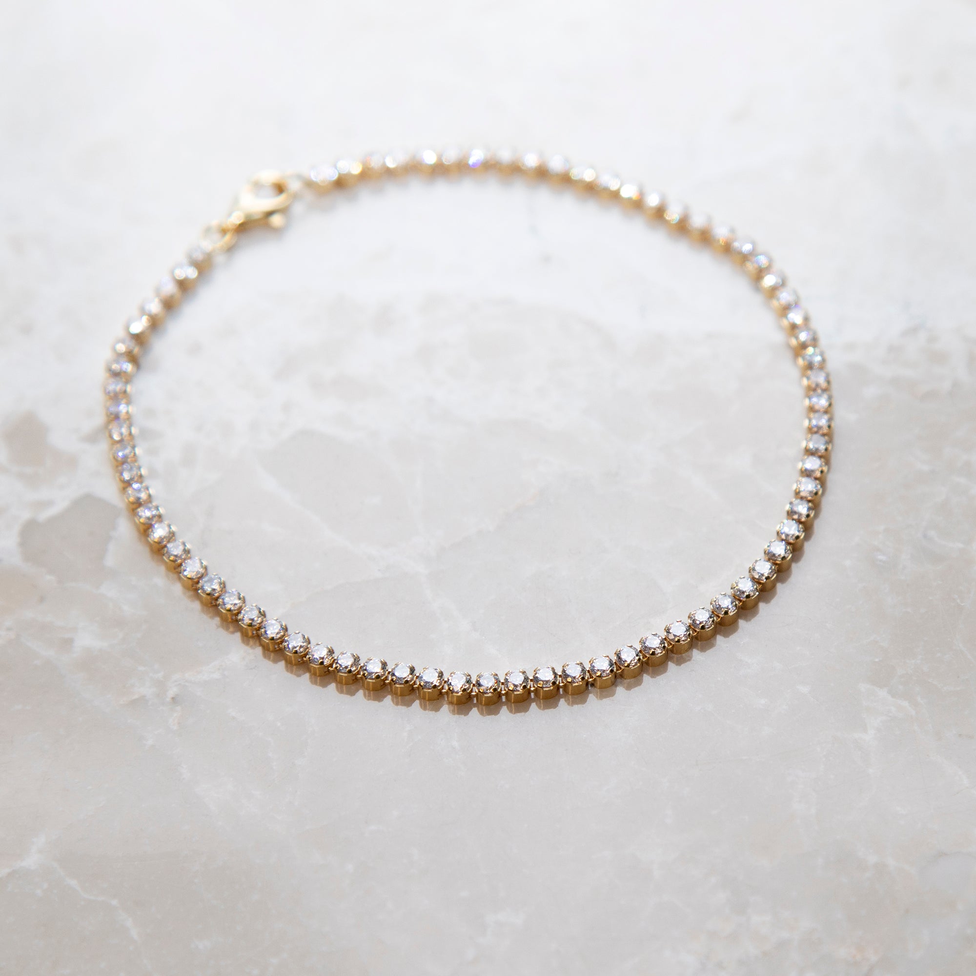 Personalised Sterling Silver or 18ct Yellow Gold CZ Tennis Bracelet