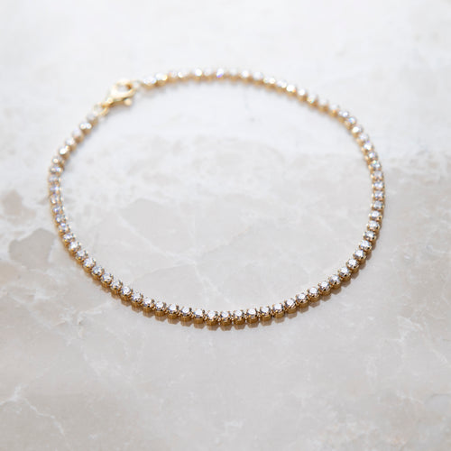 Personalised Sterling Silver or 18ct Yellow Gold CZ Tennis Bracelet