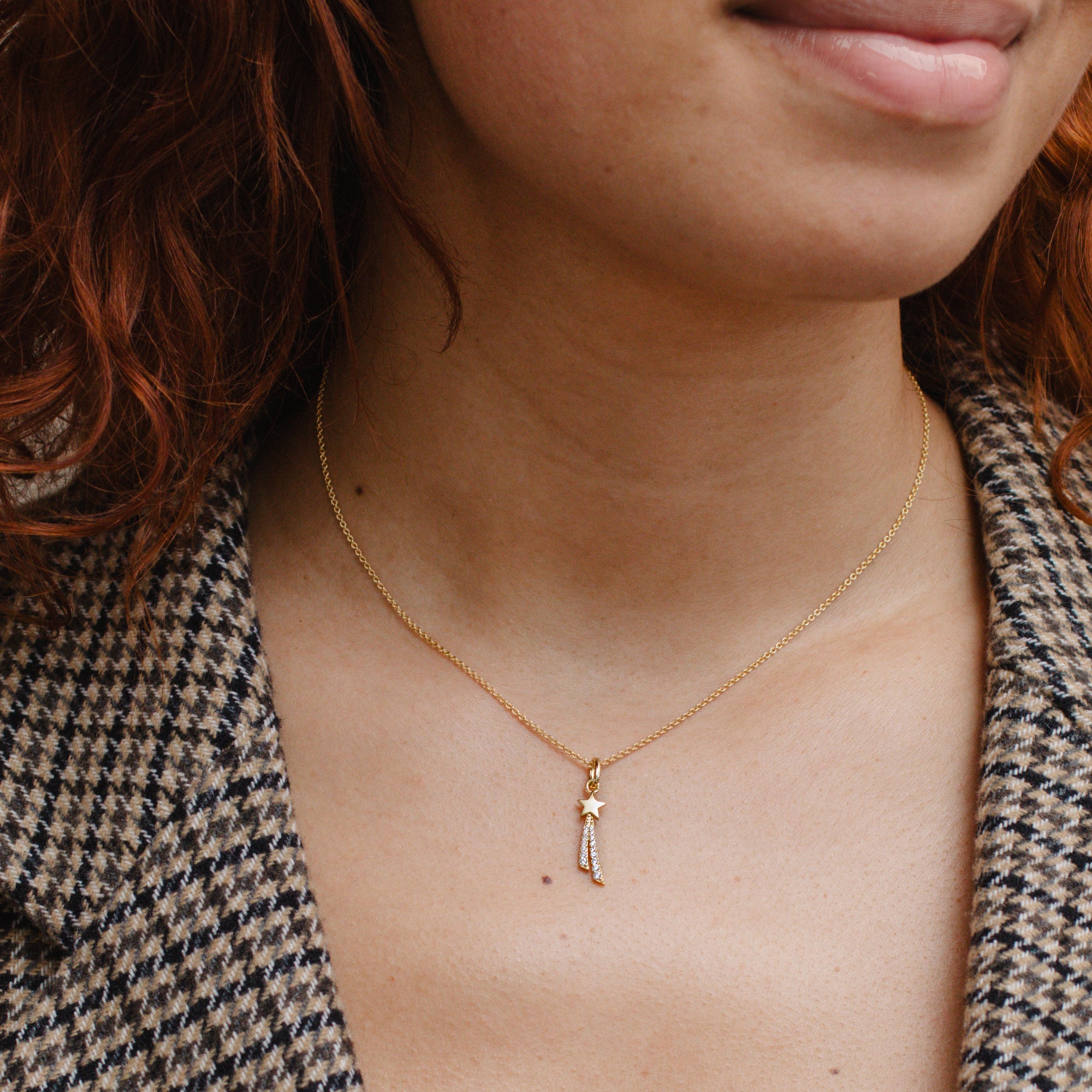 Personalised Gold Shooting Star Necklace