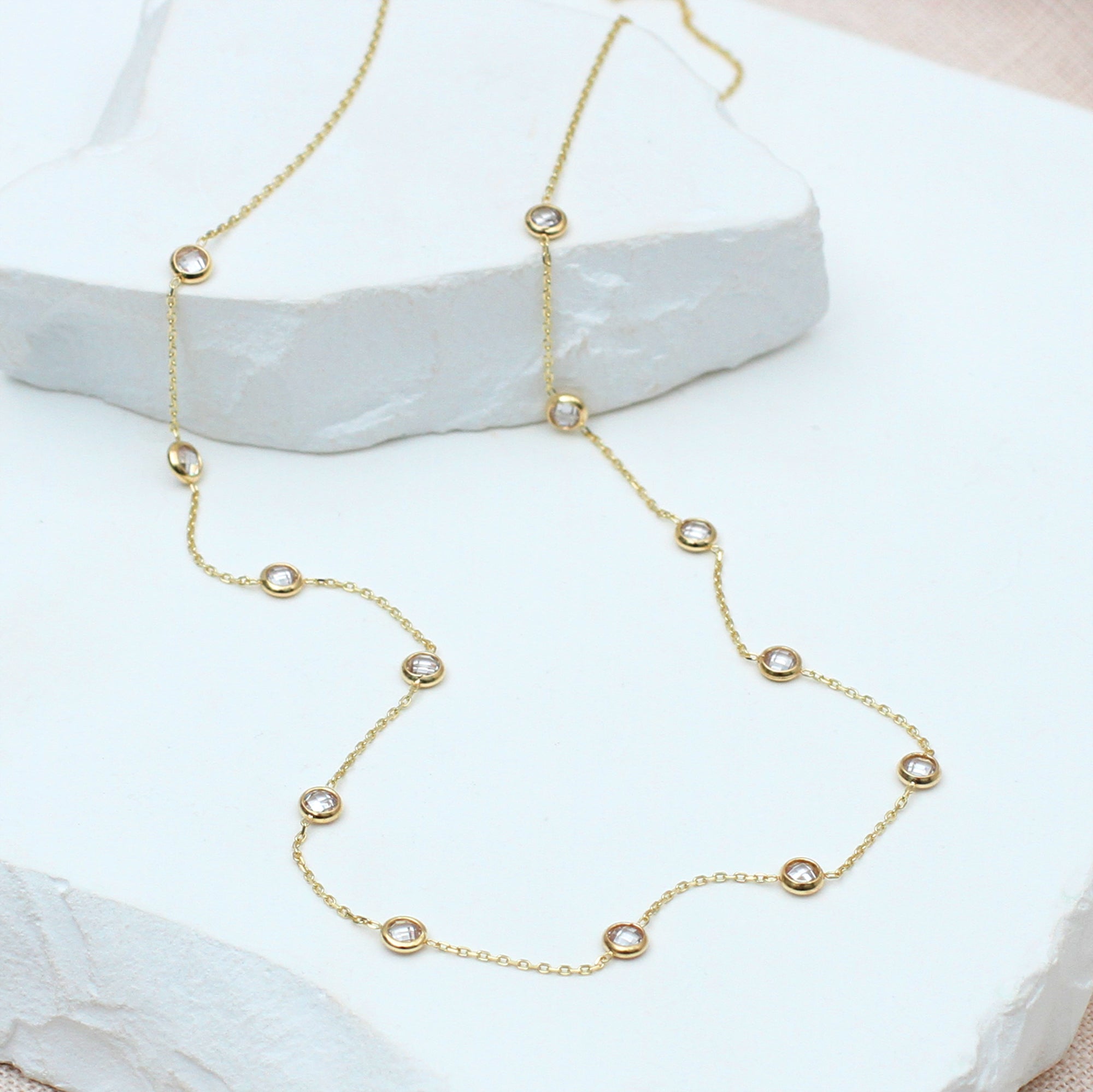 9ct Yellow Gold Cz Necklace
