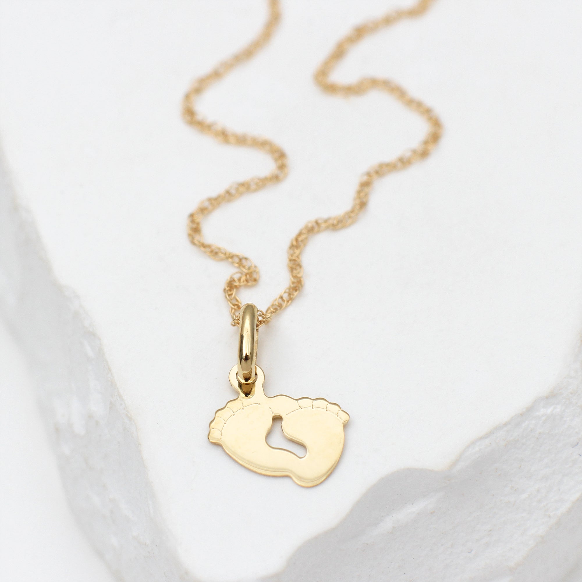 9ct Yellow Gold Baby Feet Necklace