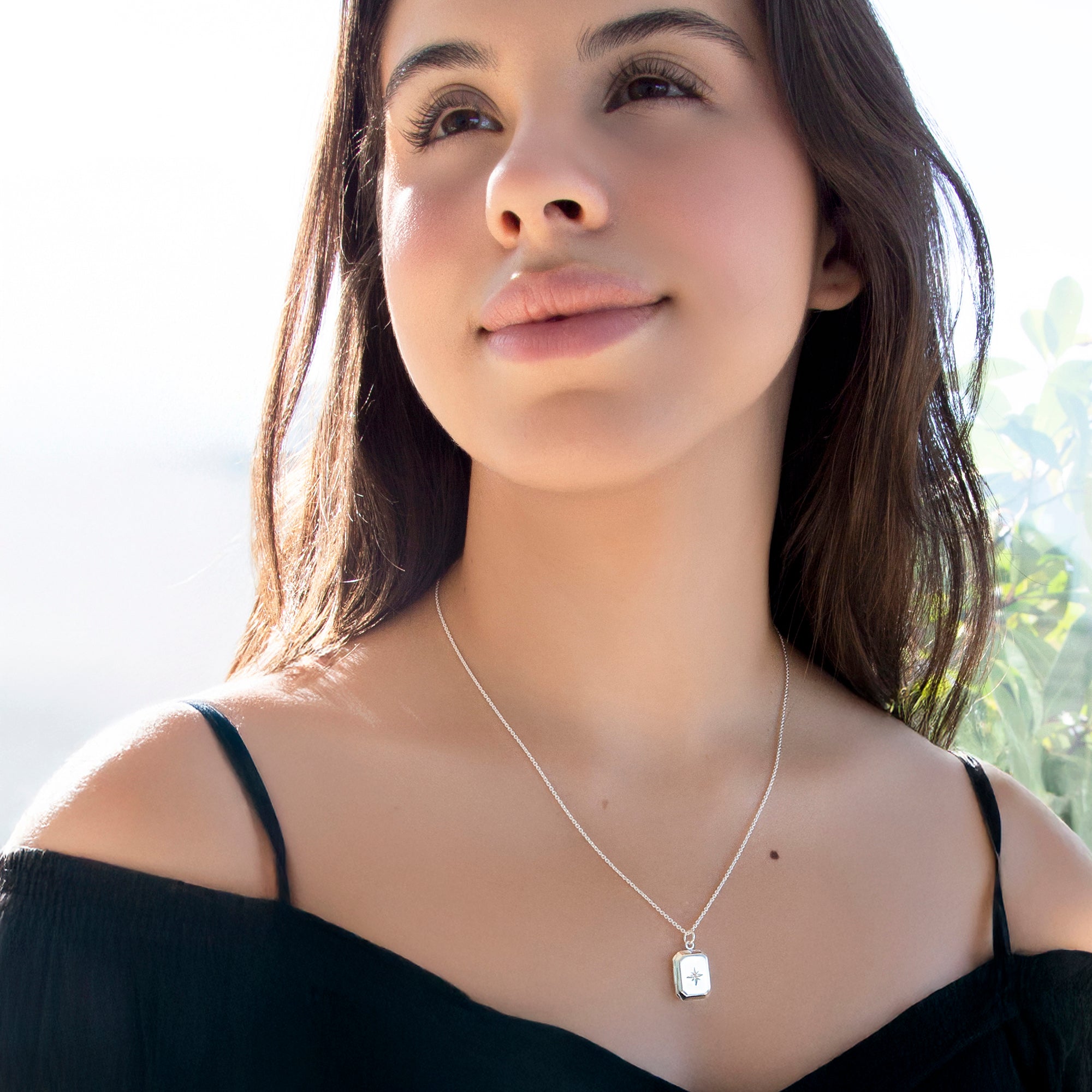 Personalised Sterling Silver or 18ct Gold Cz Locket Necklace