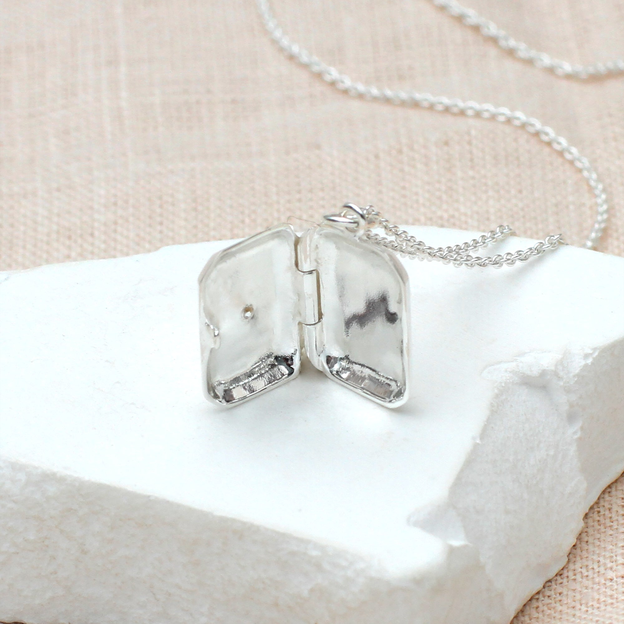 Personalised Sterling Silver or 18ct Gold Cz Locket Necklace