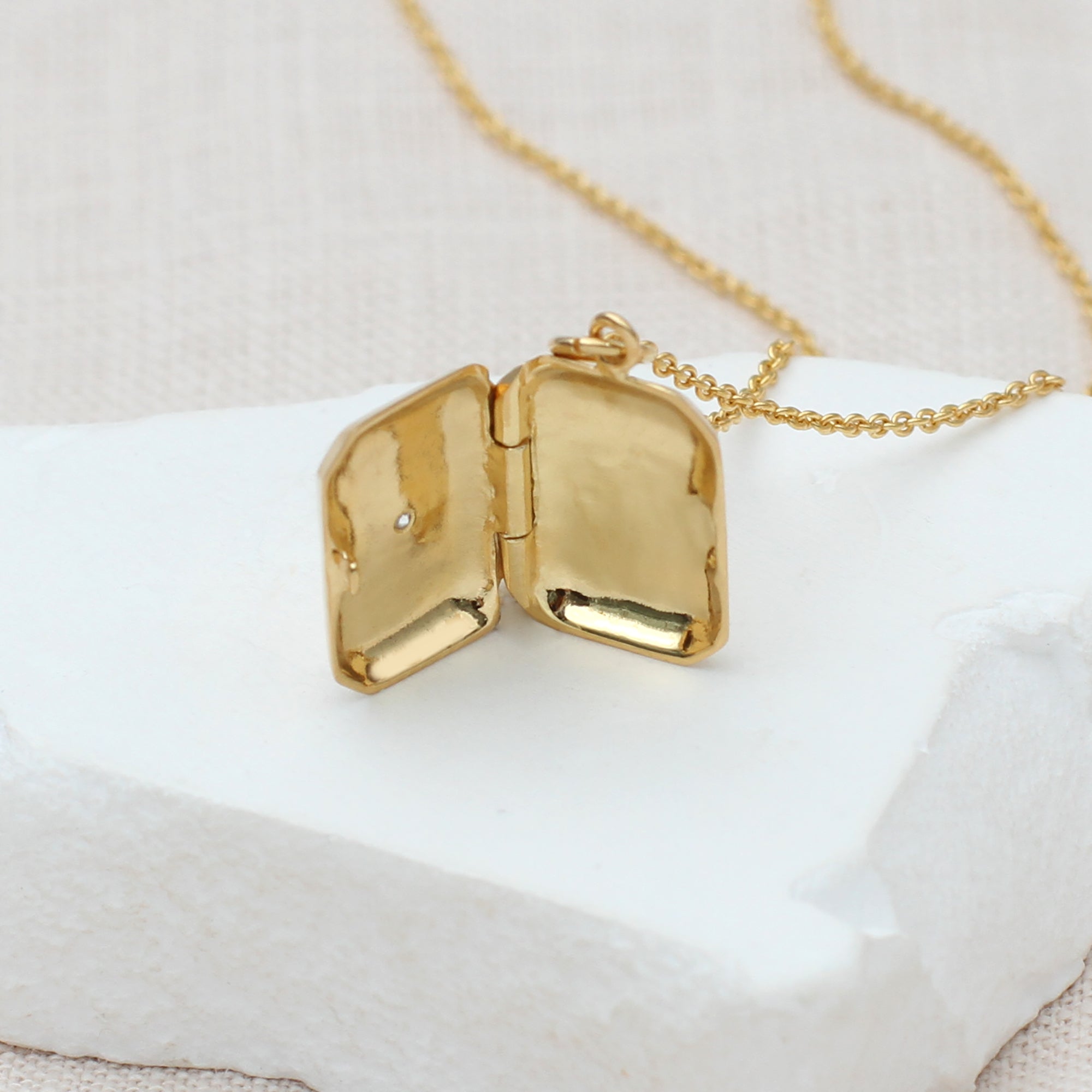 Personalised Sterling Silver or 18ct Gold Cz Locket Necklace