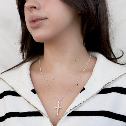 Personalised Sterling Silver Crucifix Pendant