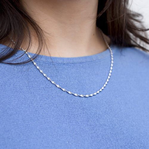 Personalised Sterling Silver Twisted Herringbone Necklace