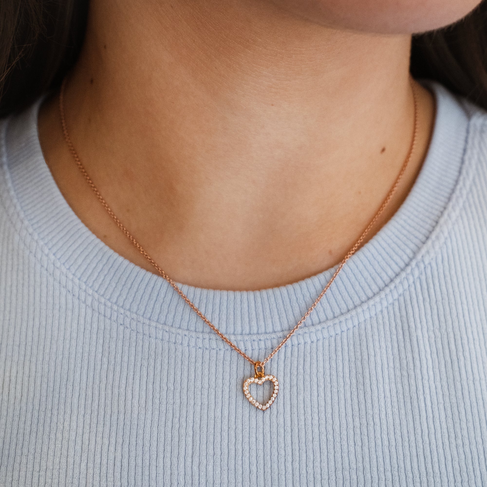 Personalised Pave Star or Heart Pendant Necklace
