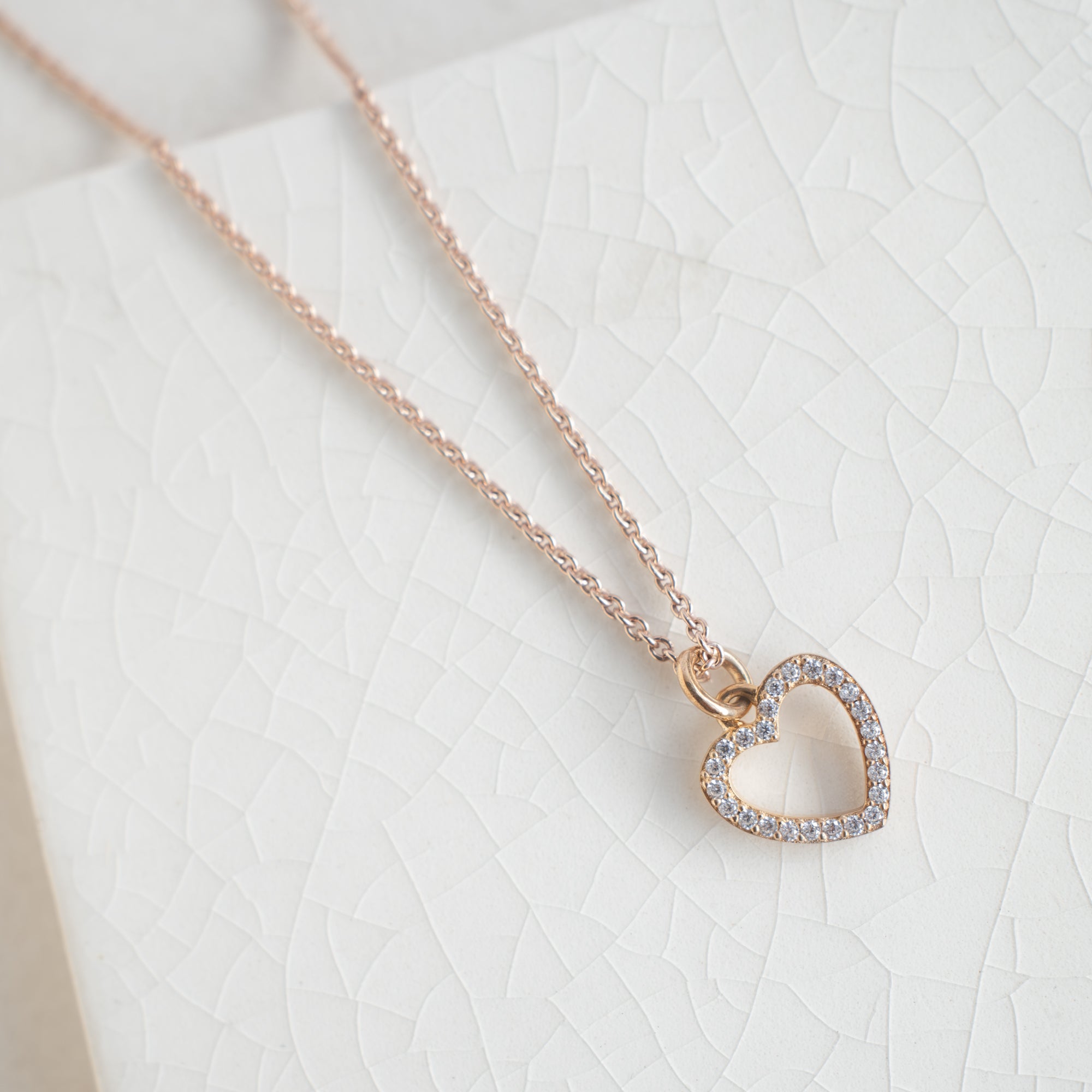 Personalised Pave Star or Heart Pendant Necklace