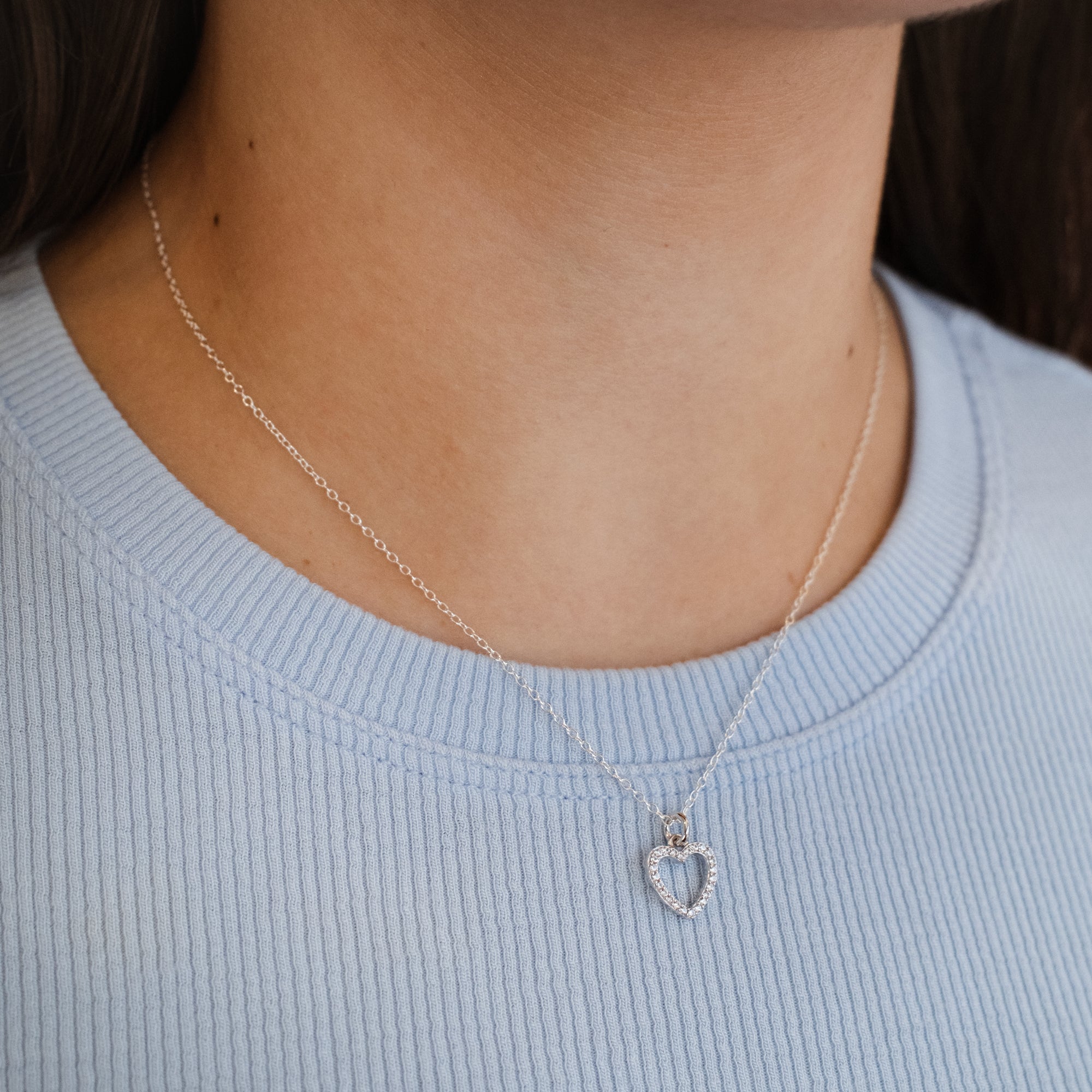 Personalised Pave Star or Heart Pendant Necklace