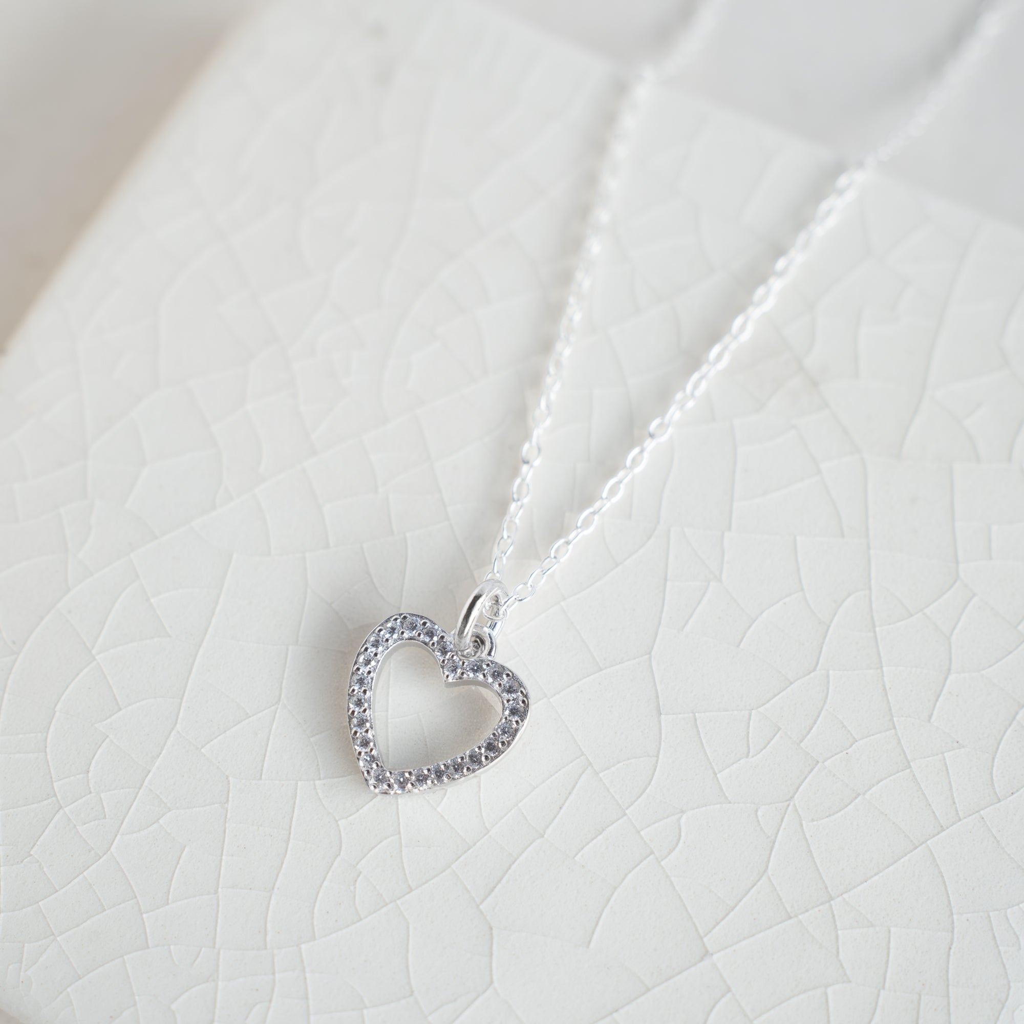 Personalised Pave Star or Heart Pendant Necklace