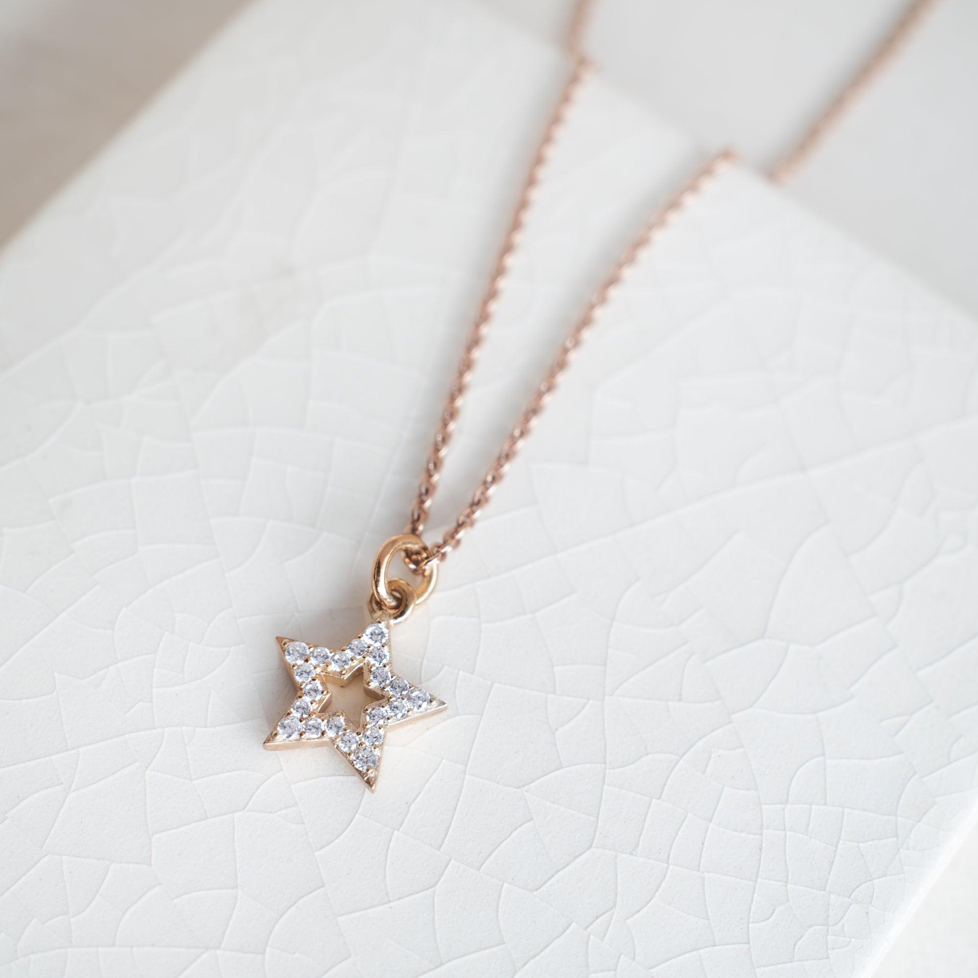 Personalised Pave Star or Heart Pendant Necklace