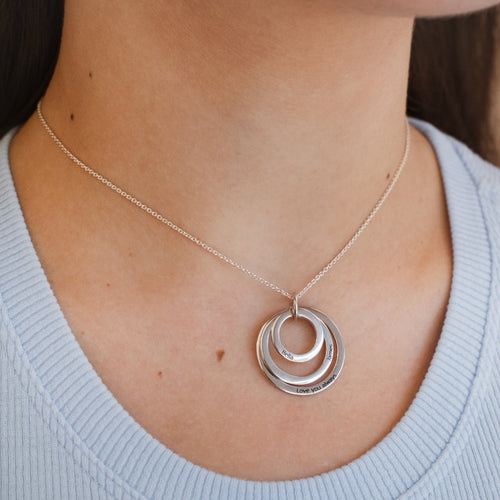 Sterling Silver Personalised Triple Circle Necklace