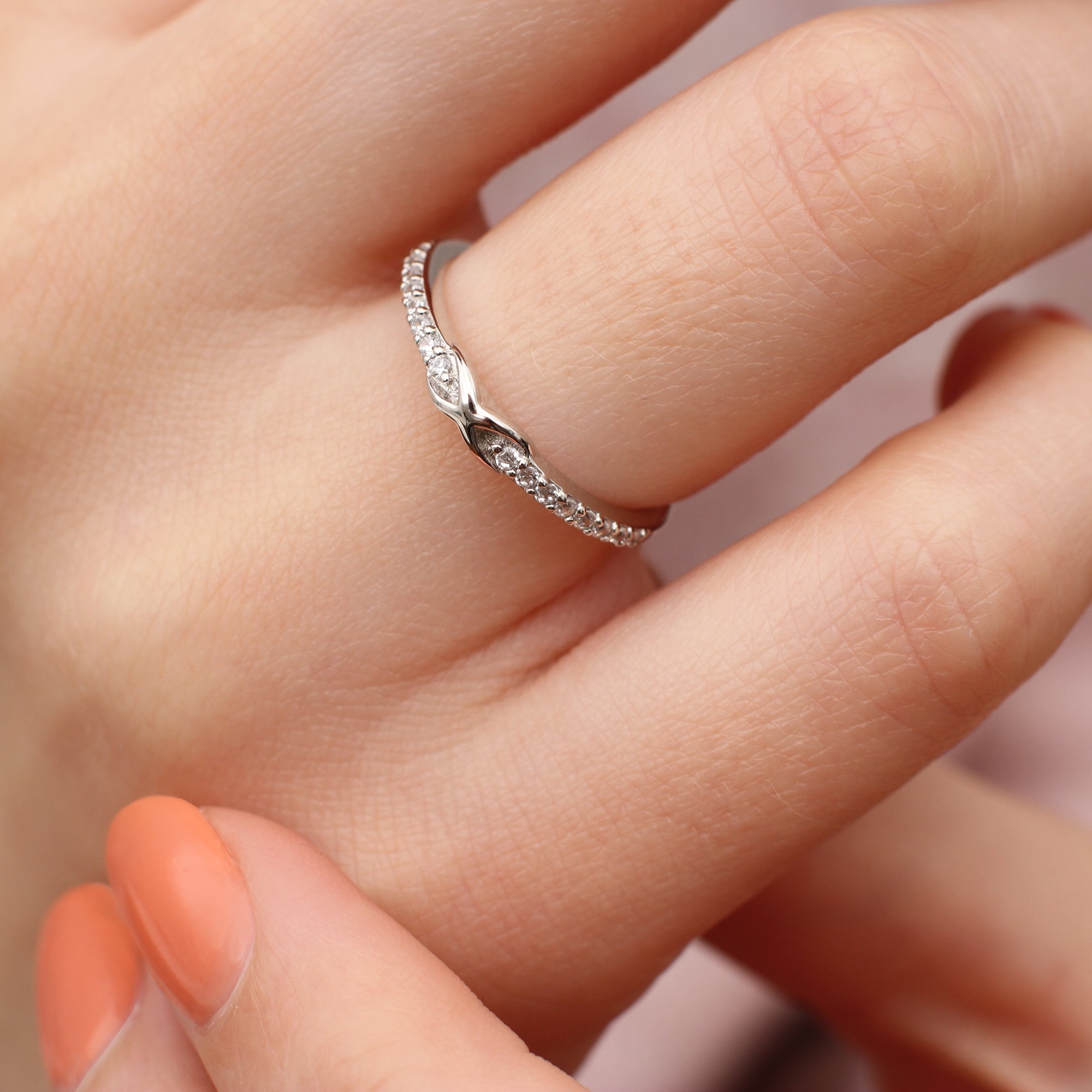 Sterling Silver And Crystal Infinity Ring