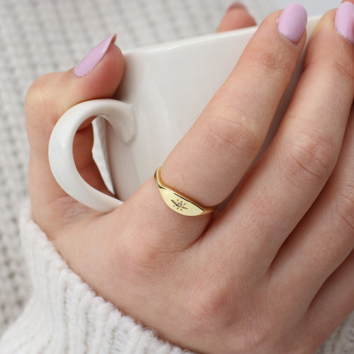 18ct Gold Plated and Semi Precious Crystal Eye Ring