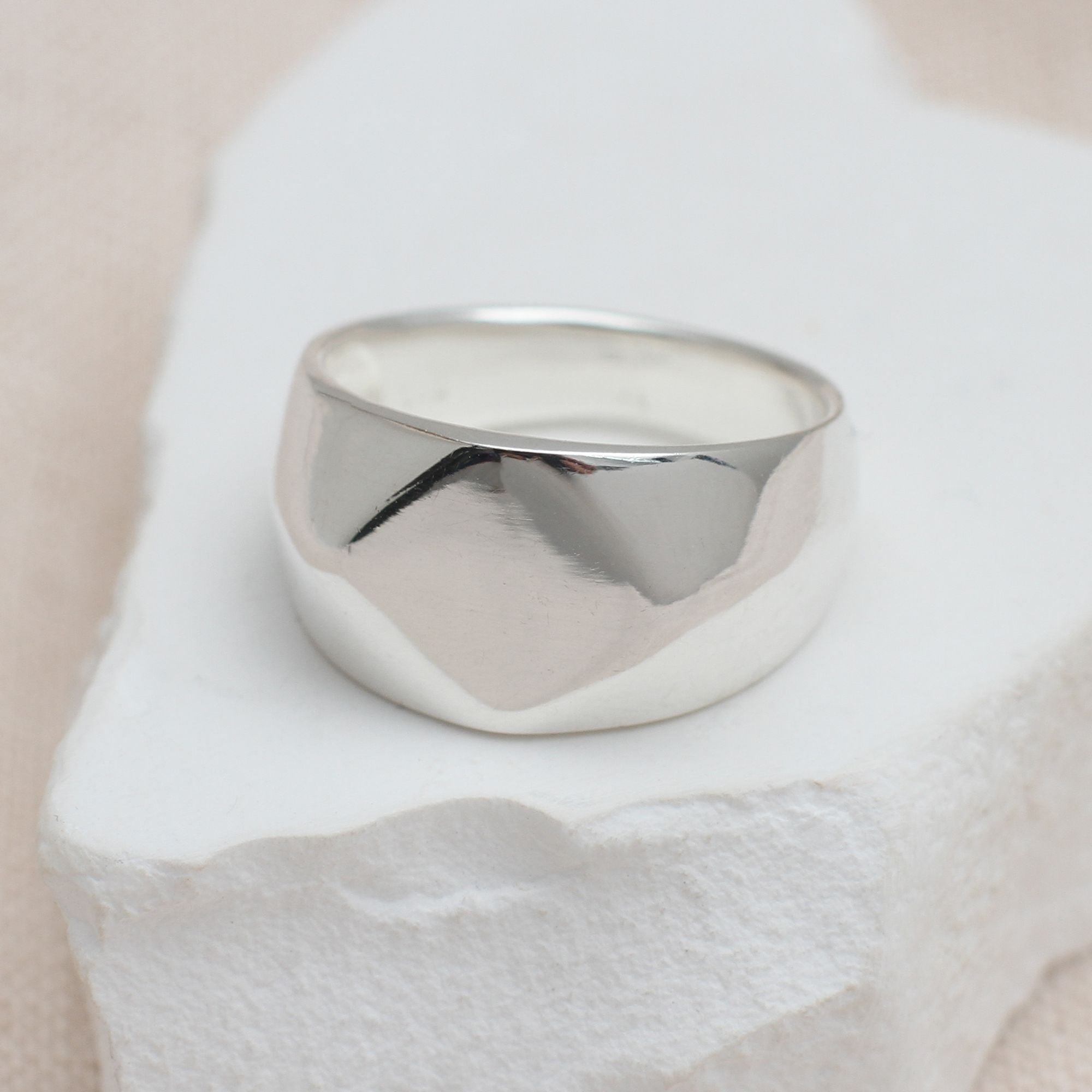 Sterling Silver Angular Signet Ring