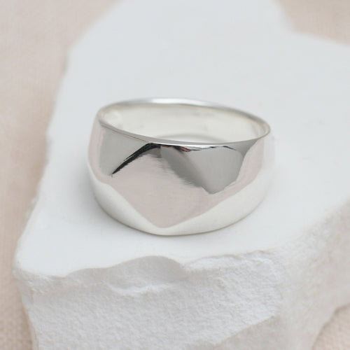 Sterling Silver Angular Signet Ring