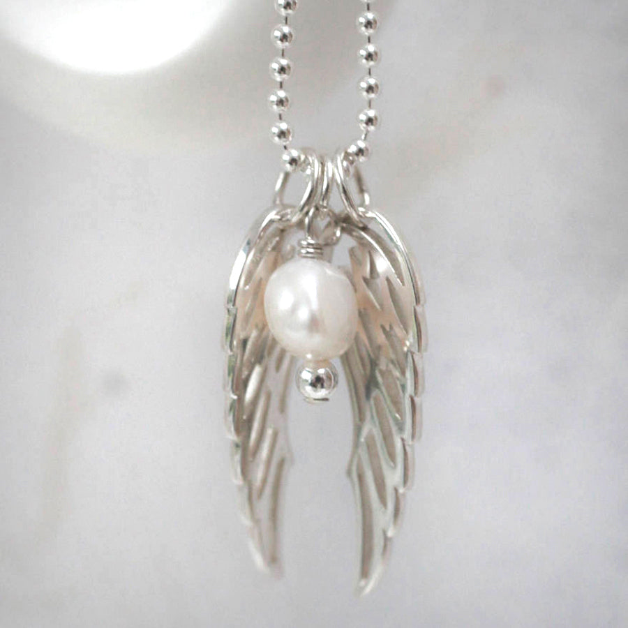 Sterling Silver Double Angel Wing Necklace