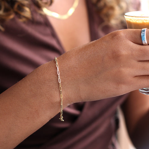 9ct Gold Paper Clip Chain Bracelet