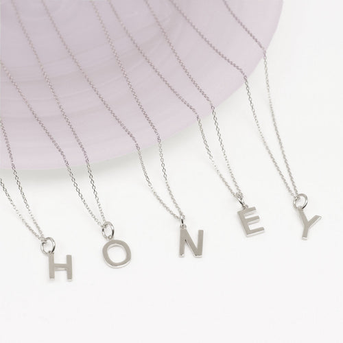 Personalised Sterling Silver Initial Charm Necklace
