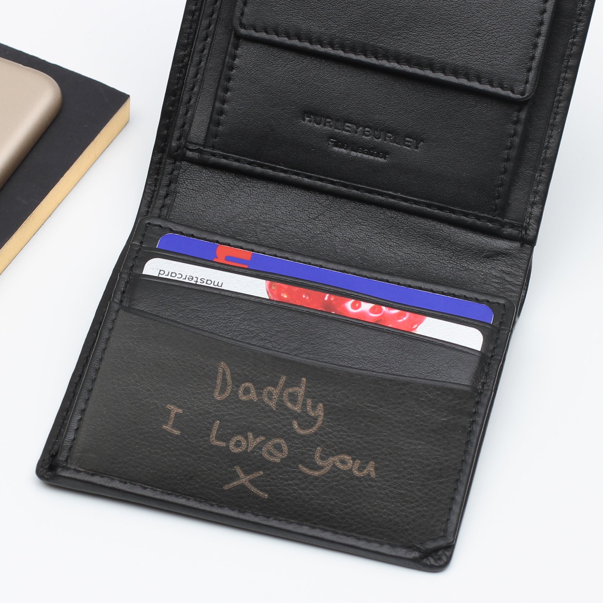 Handwritten Message Luxury Leather Billfold Wallet