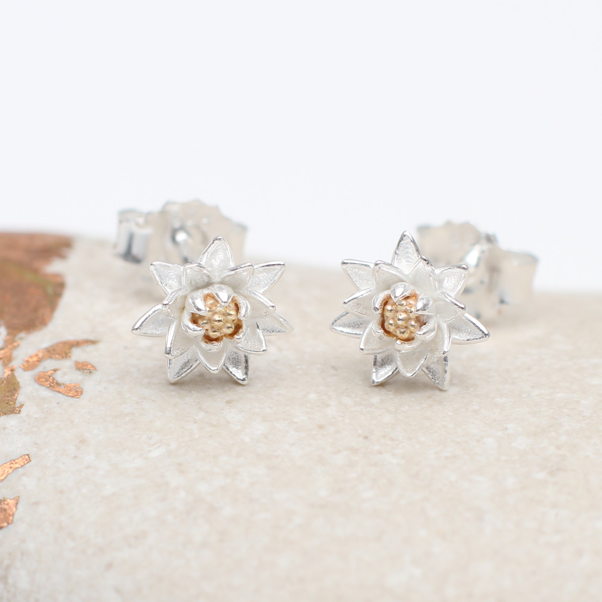 Sterling Silver and 18ct Gold Plated Birth Flower Earrings