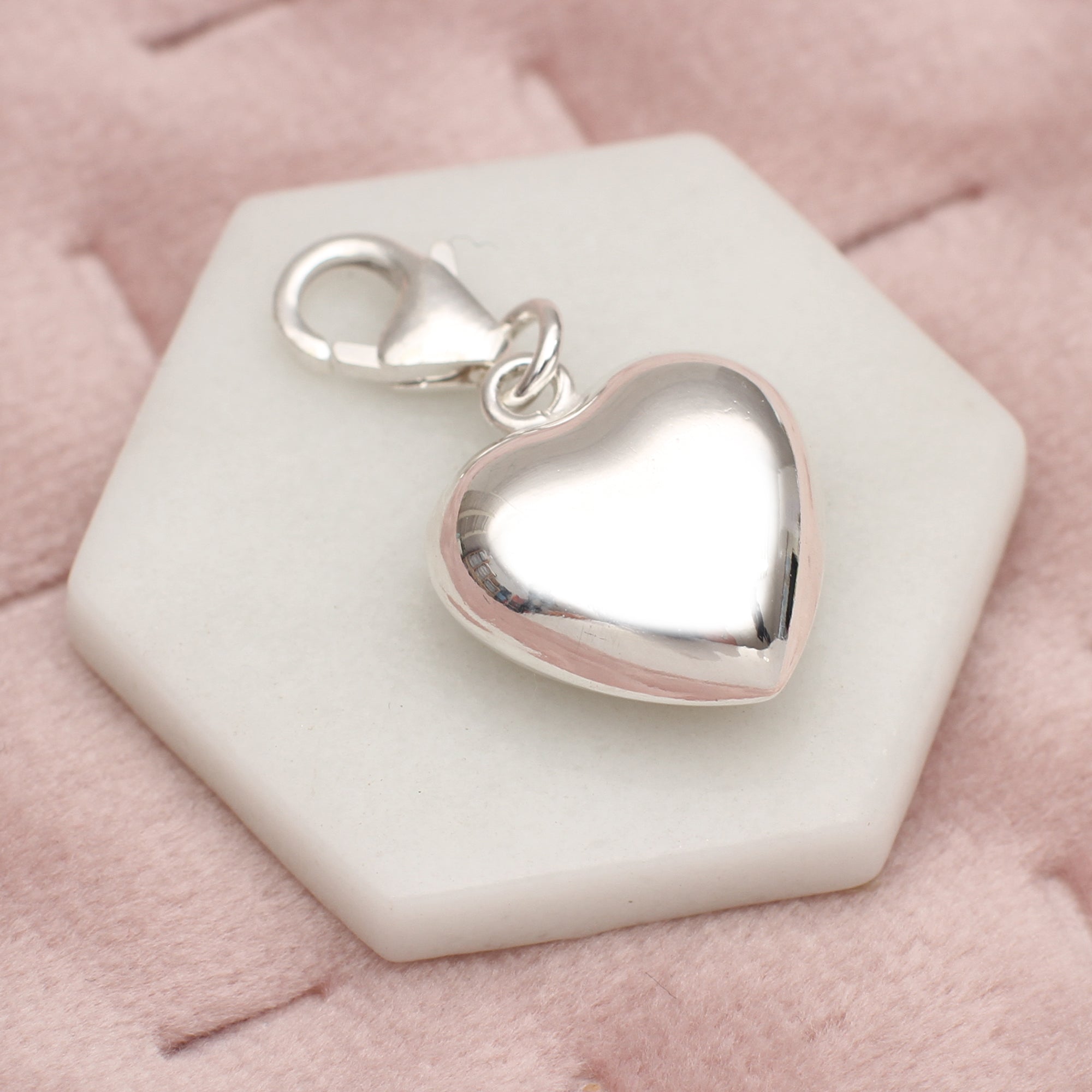 Sterling Silver Puffed Heart Charm