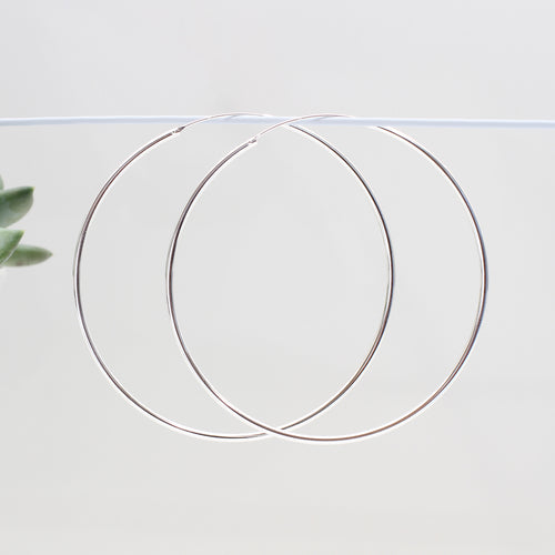 Extra Large Sterling Silver Hoop Earrings