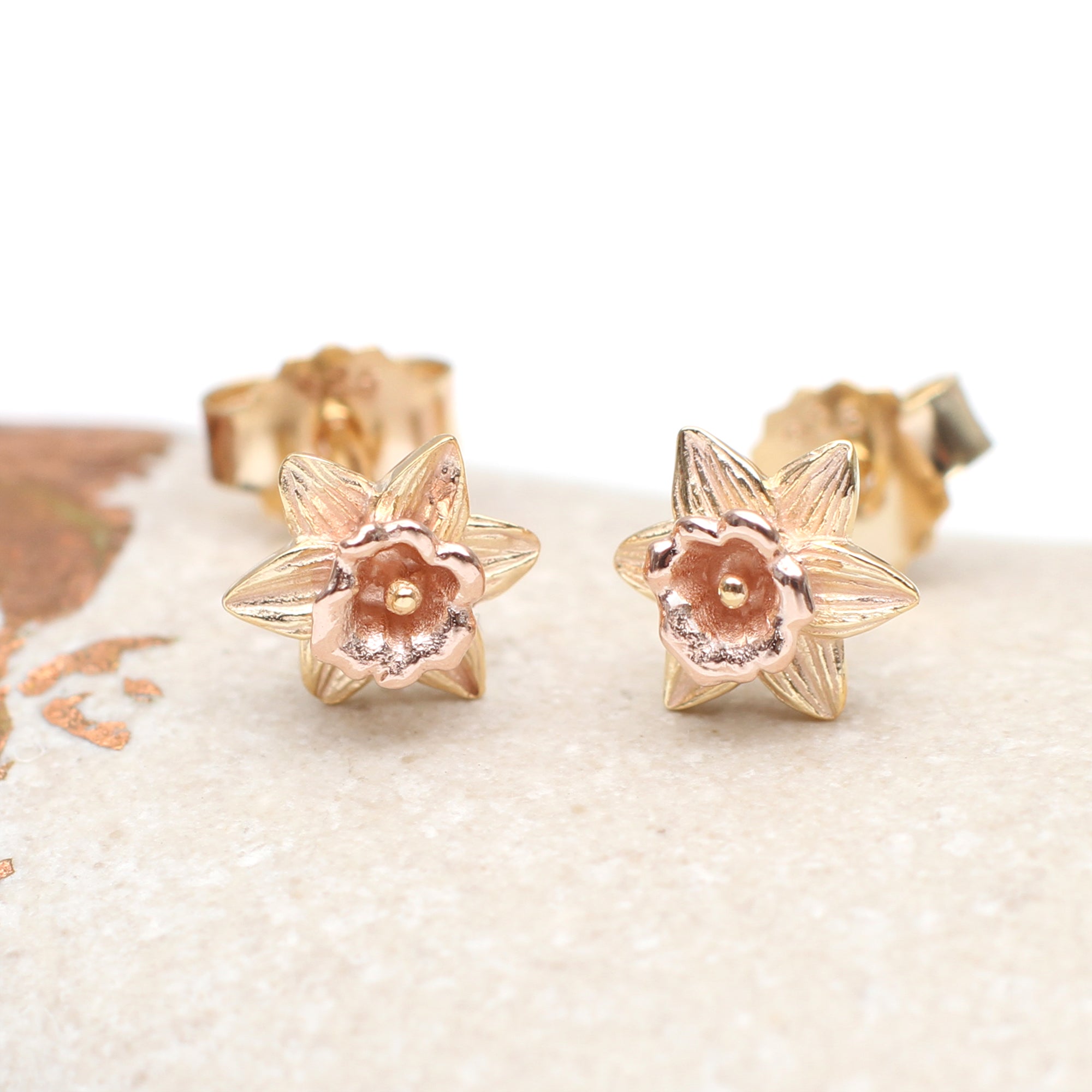 Sterling Silver and 18ct Gold Plated Birth Flower Earrings