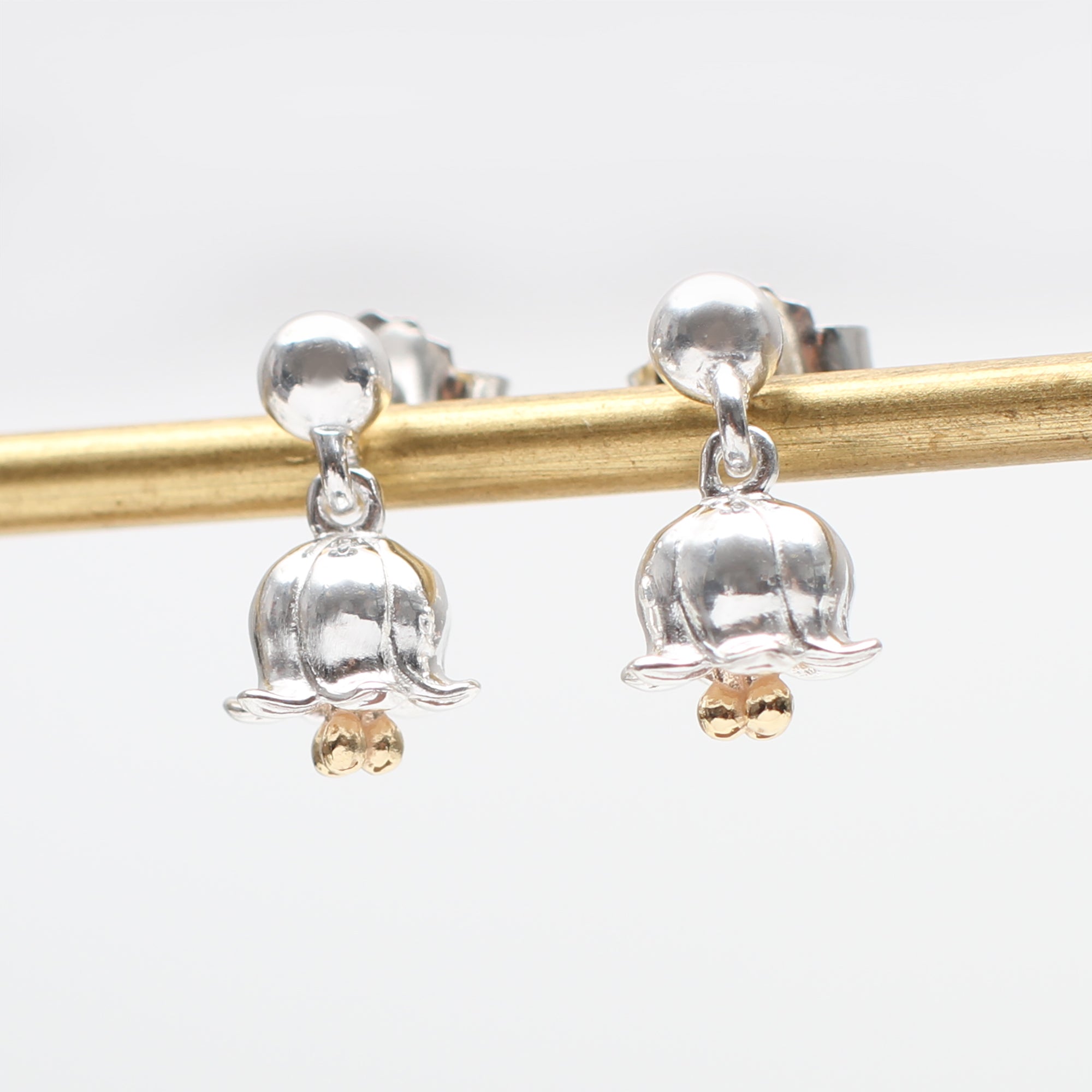 Sterling Silver and 18ct Gold Plated Birth Flower Earrings
