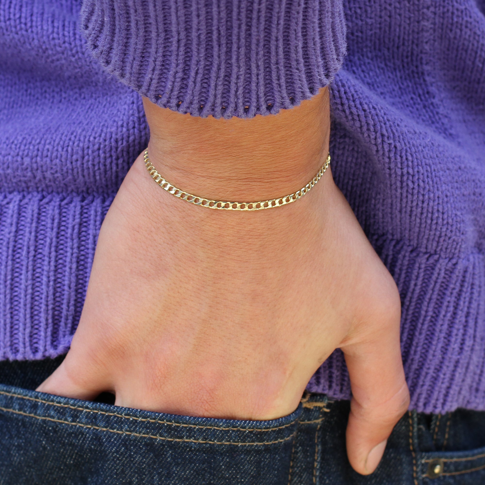 Men's 18ct Gold Plated Curb Chain Bracelet
