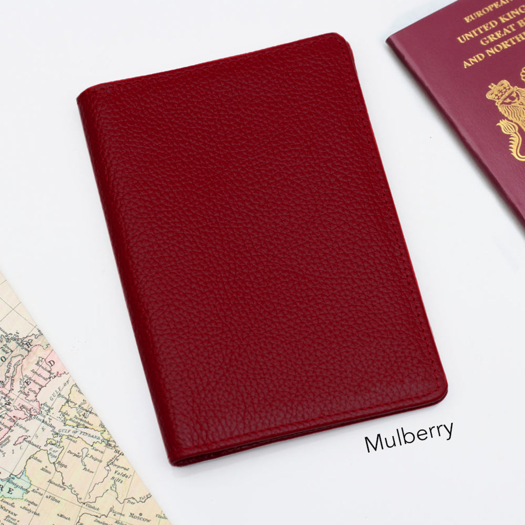 Luxury Leather Embossed Initial Passport Holder