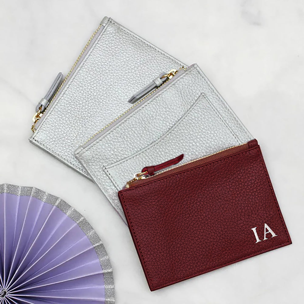 Personalised Initials Luxury Leather Purse With Keyring