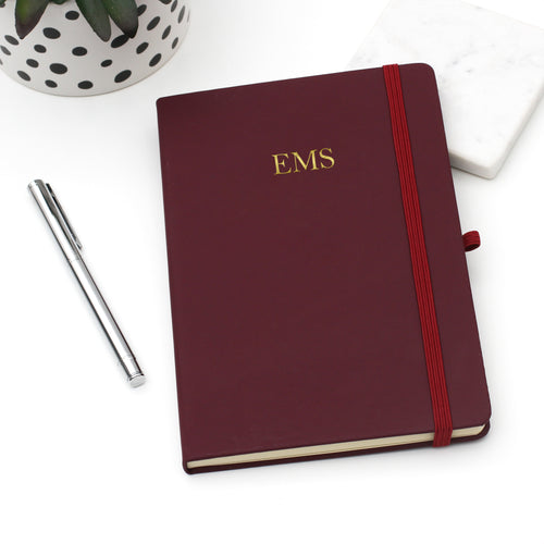 Personalised Embossed Vegan Leather Notebook
