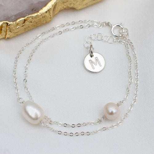 Sterling Silver Or 18ct Gold Plated Pearl Bracelet