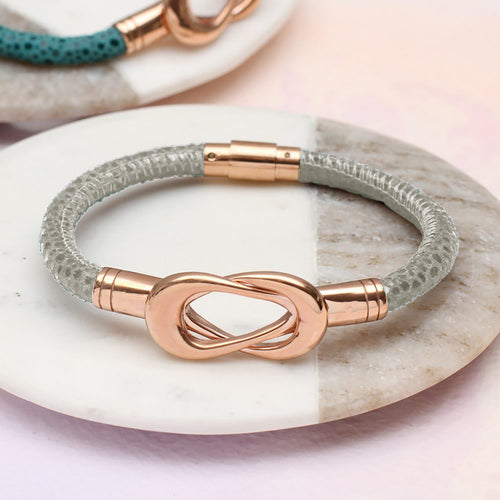 18ct Rose Gold Plated Infinity Bracelet
