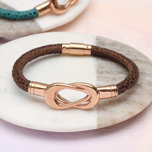 18ct Rose Gold Plated Infinity Bracelet