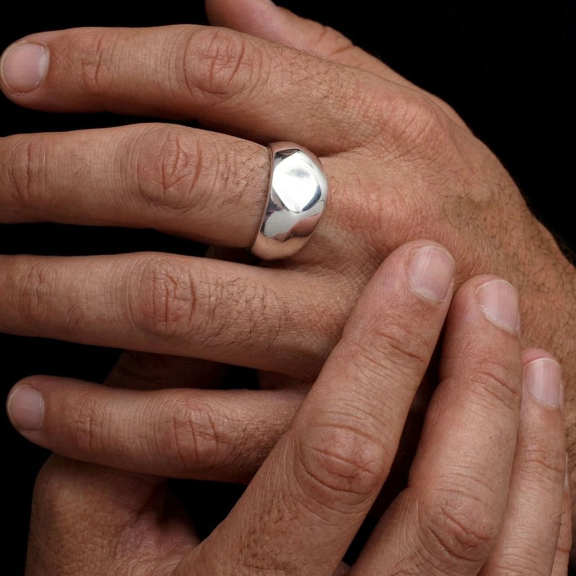 Sterling Silver Angular Signet Ring