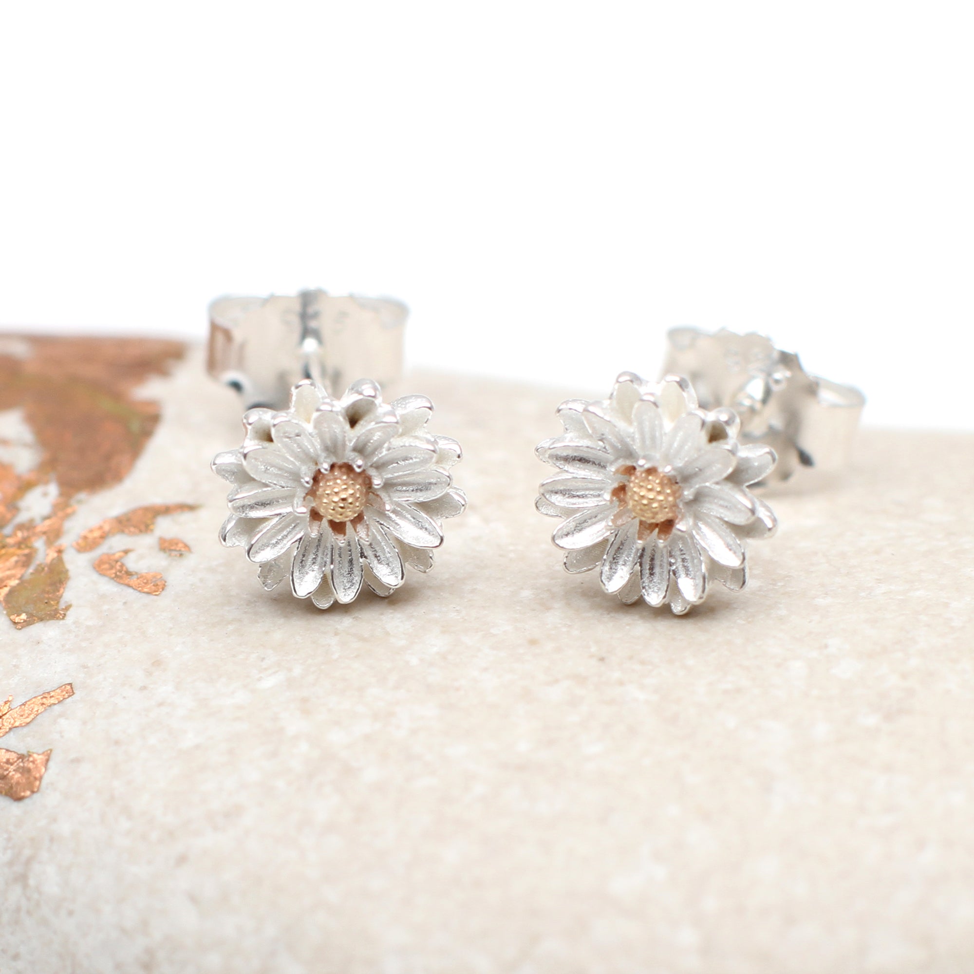 Sterling Silver and 18ct Gold Plated Birth Flower Earrings