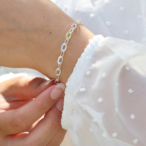Personalised Silver Flat Link Bracelet