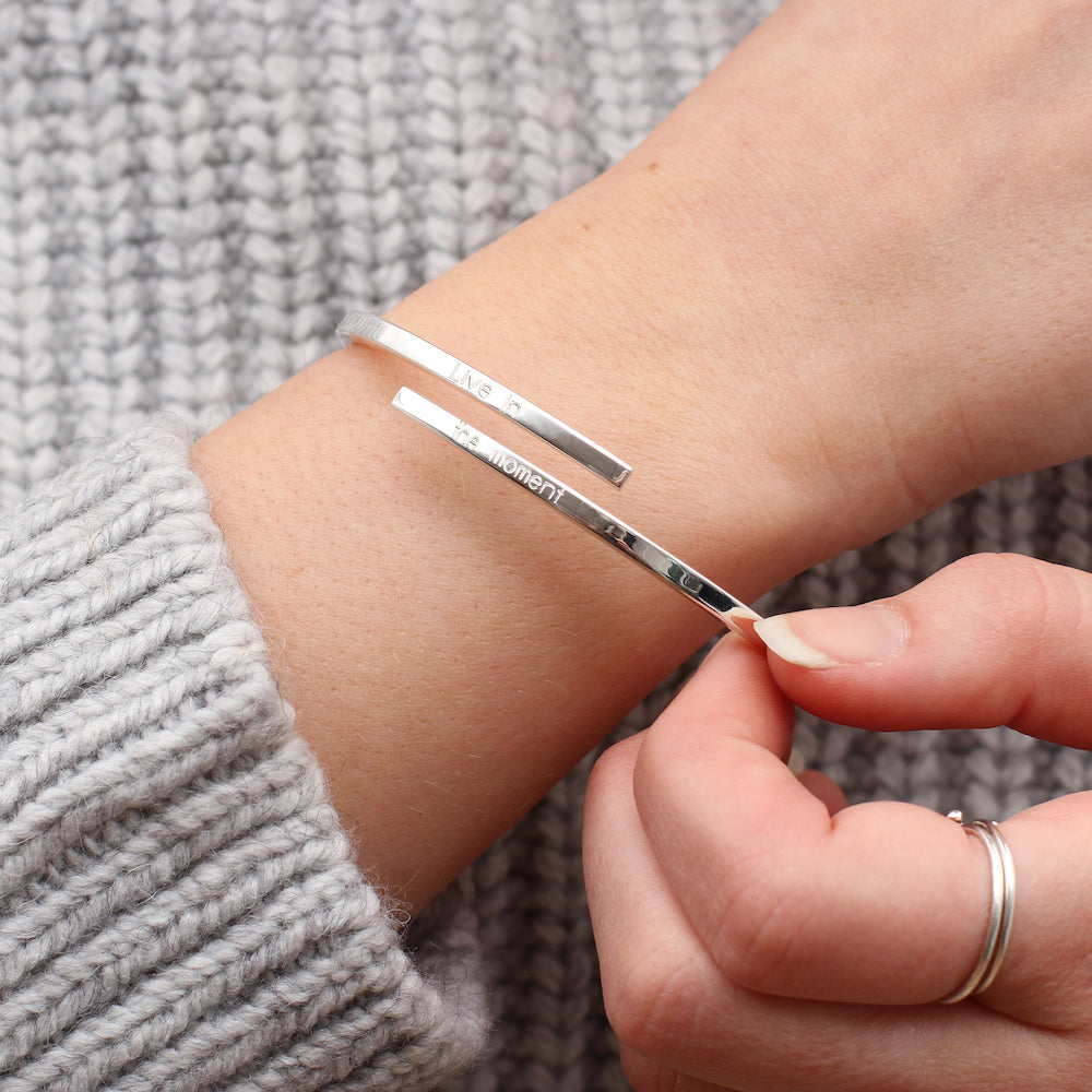 Personalised Sterling Silver or 18ct Gold Plated Bangle