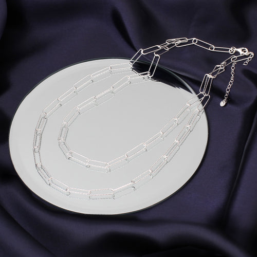 18ct Gold Plated or Sterling Silver Double Chain Necklace