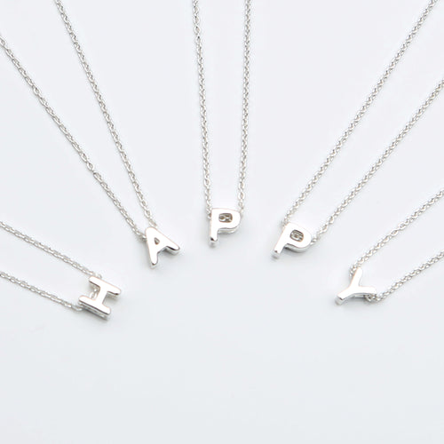 Sterling Silver Floating Mini Initial Necklace