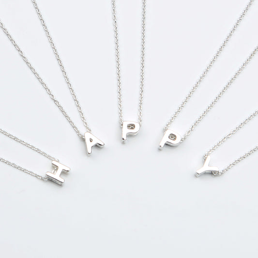 Sterling Silver Floating Mini Initial Necklace