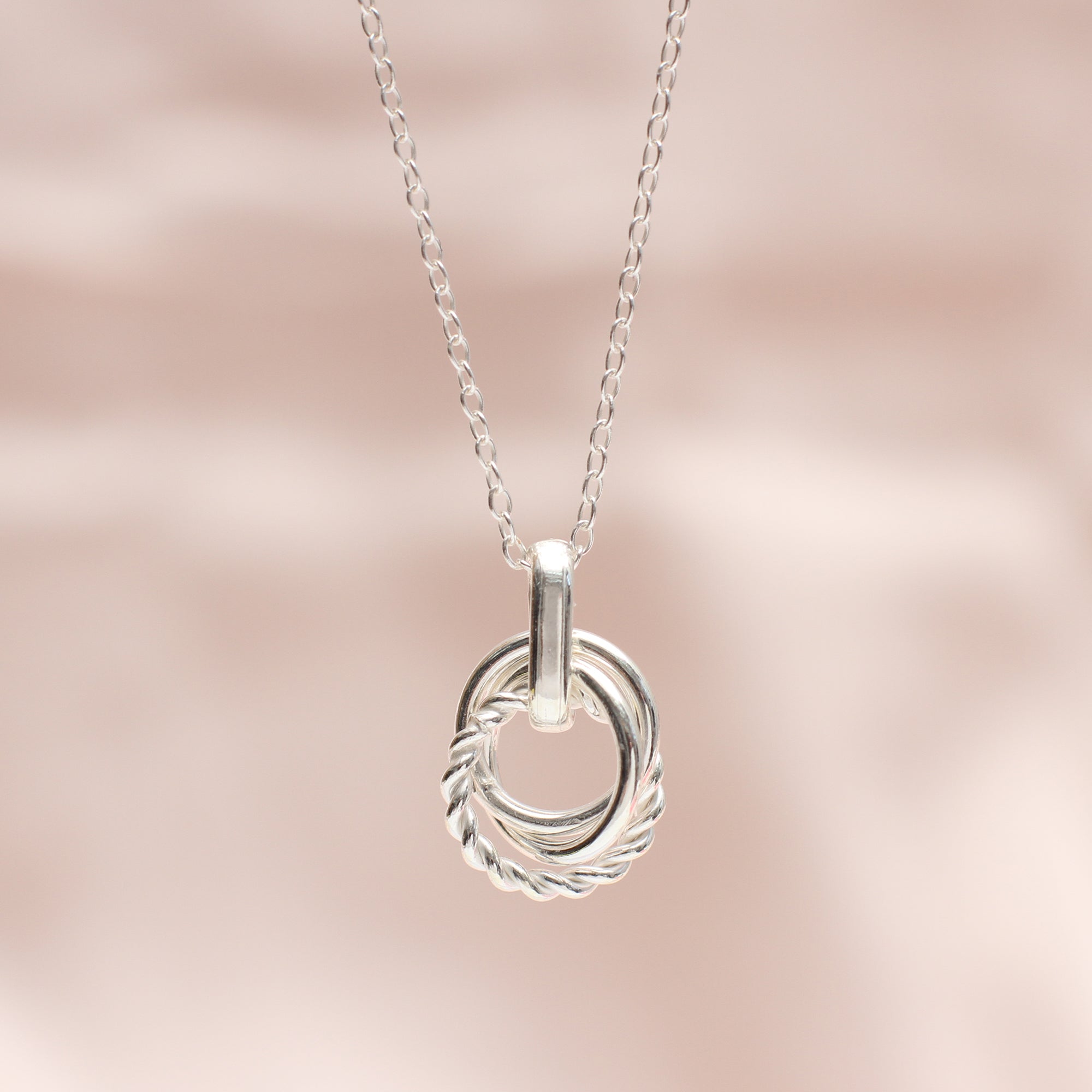 Personalised Silver Triple Small Circle Necklace